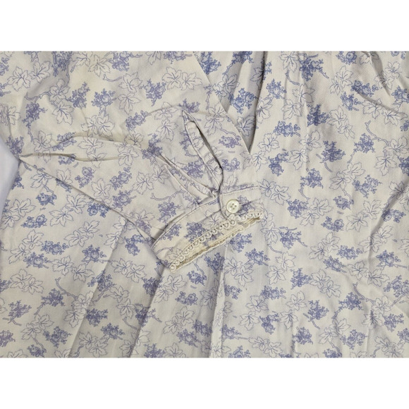 vintage ll bean floral nightgown Women Size S p Ivorry White Sleep Pajamas - Picture 2 of 11